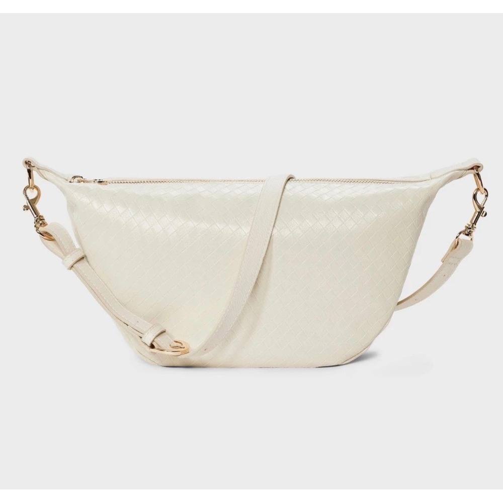 Universal Thread Sling Bag Womens‎ OS Cream Woven Crossbody NWT